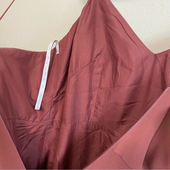 Jenny Yoo Bridesmaid Dress Inesse Maxi Spaghetti Strap A Line Cinnamon Rose 6 - Picture 6 of 9